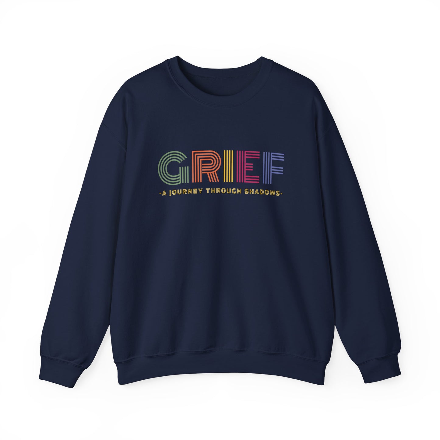 Grief A Journey Through Shadows Retro Gildan 18000 Unisex Sweatshirt