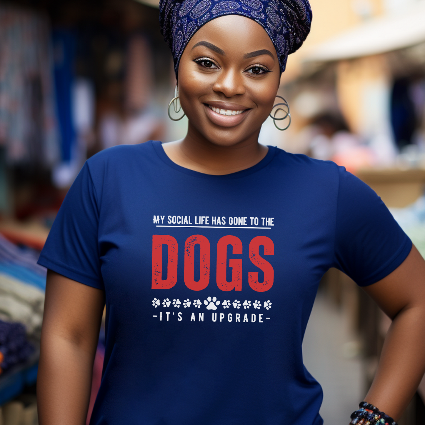 My Social Life Has Gone to the Dogs Bella Canvas 3001 Unisex Tee