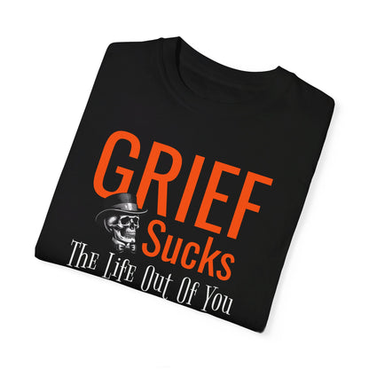 Grief Sucks the Life Out of You Skull Top Hat Tee shirt