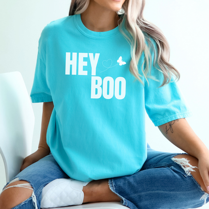 Lagoon Blue Hey Boo tee for real dog enthusiasts everywhere