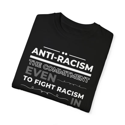 Black anti-racism commitment t-shirt.