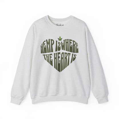 Hemp Is Where The Heart Is Gildan 18000 Sweatshirt