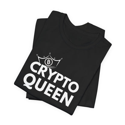Bella Canvas 3001  Crypto Queen t-shirt in color black.