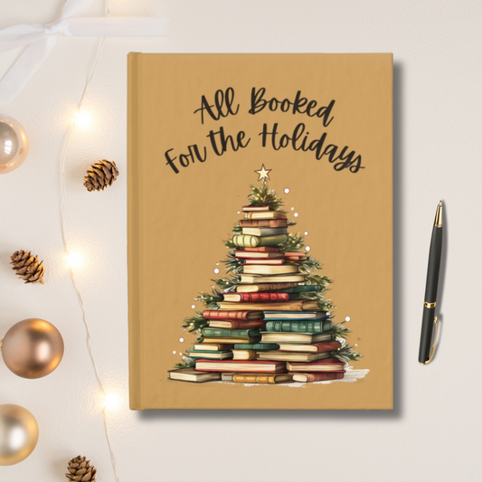 All Booked For The Holidays Hard Cover Journal - Ruled Line