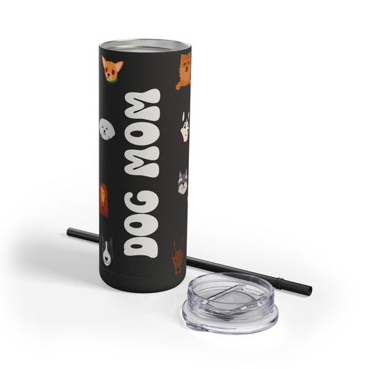 Dog Mom Skinny Matte Tumbler, 20oz w/ Lid & Straw