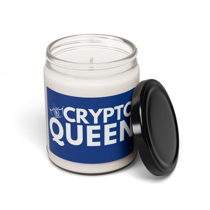 9 oz reusable glass jar candle that says "Crypto Queen" with a Bitcoin crown. Blue Label with white font. Makes a great gift or housewarming present for women in finance, digital banking, and Bitcoin/Crypto Currency enthusiasts.
Single wick candle with white wax and black screw-on lid.