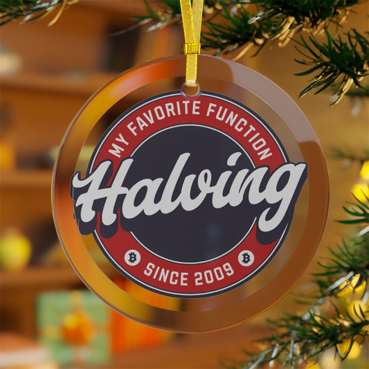 Beveled glass ornament that says "Halving is my favorite function - since 2009". Perfect to hang on your Christmas Tree each holiday season. Support the future of banking, makes a great gift for bitcoin investors, crypto currency enthusiasts, and blockchain traders.