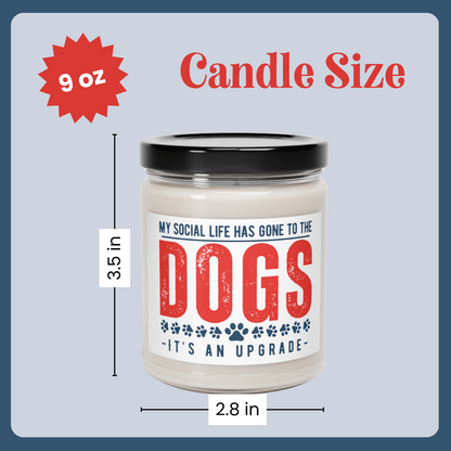 9 oz glass jar scented soy candle with dog theme
