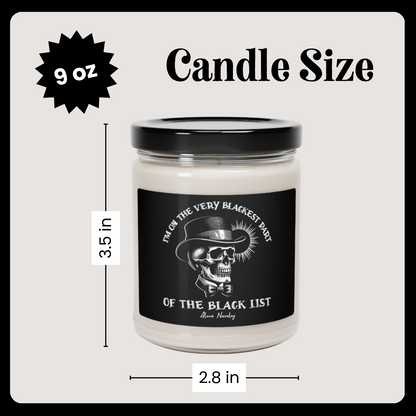 Candle size graphic for 9 oz glass jar candle (3.5 in tall, 2.8 in wide)