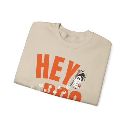 Hey Boo Halloween Ghost and Bats Gildan 18000 Sweatshirt