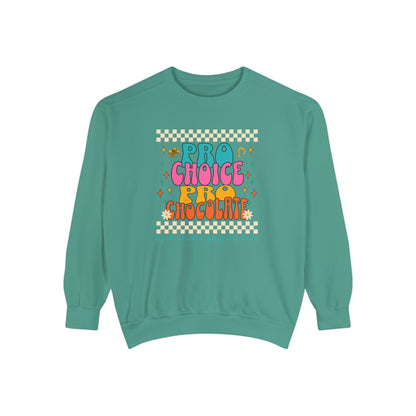 Light green Comfort Colors 1566 pro-choice sweatshirt.