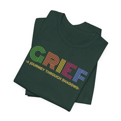 Forest Green Bella Canvas 3001 Grief t-shirt, a powerful addition to any wardrobe that values emotional honesty and personal growth.