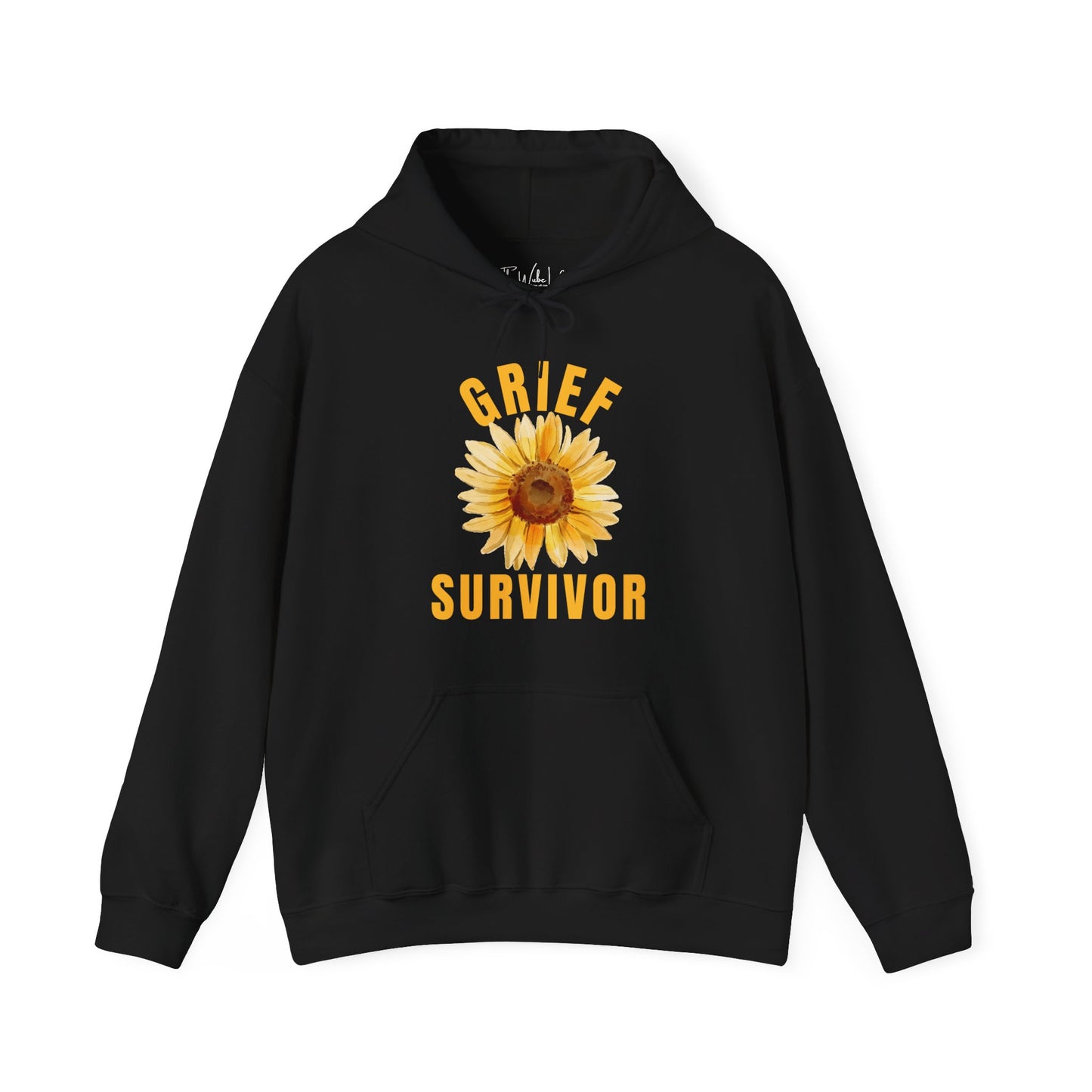 Black Gildan 18500 Hooded sweatshirt. Find solace in this cozy hoodie, that combines a comforting design and powerful message of survival and strength during times of grieving.
