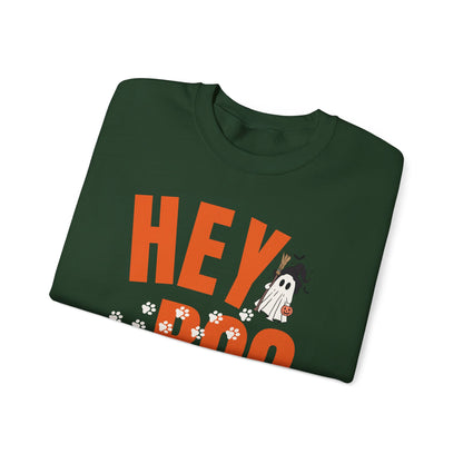 Hey Boo Halloween Ghost and Bats Gildan 18000 Sweatshirt