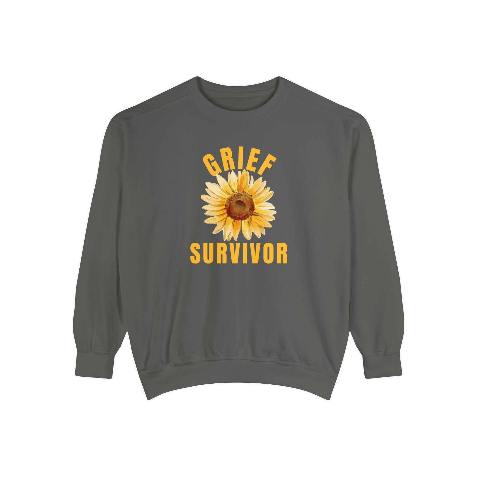 Pepper Gildan Comfort Colors Grief Survivor Sunflower Sweatshirt. 
