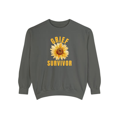 Pepper Gildan Comfort Colors Grief Survivor Sunflower Sweatshirt. 