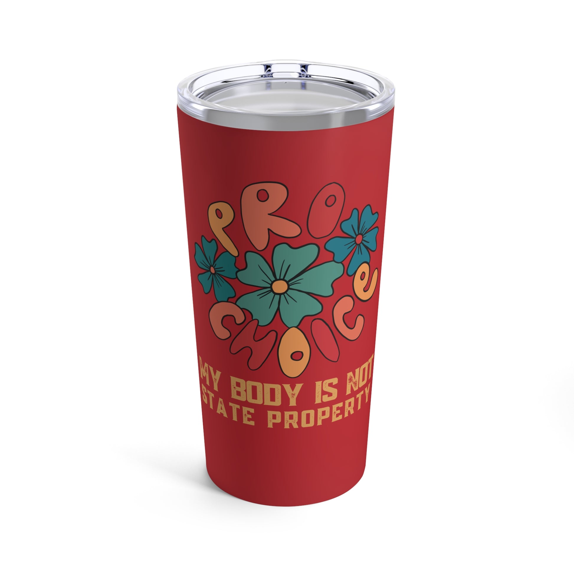 As a perfect gift for a feminist/activist friend, continue the fight for bodily autonomy with this red 20 ounce Pro-choice tumbler