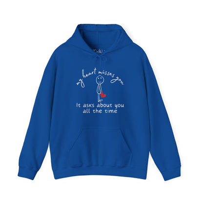 Gildan 18500 Hooded Sweatshirt, color: royal - wearable sentiment hoodie to express longing and sadness during grief.
