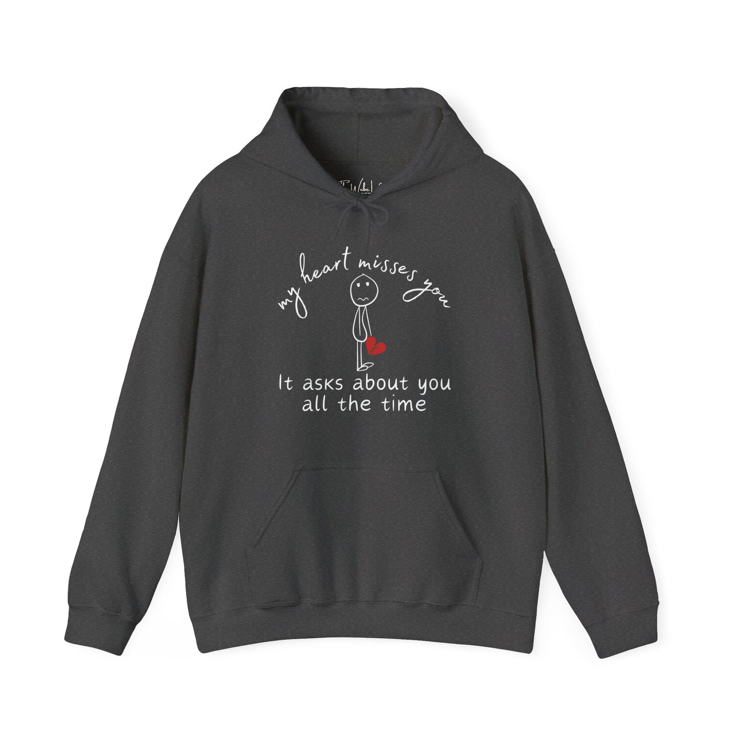 Gildan 18500 Hooded Sweatshirt, color: dark heather - hoodie with a heartfelt design to provide comfort and solace during grief and loss.