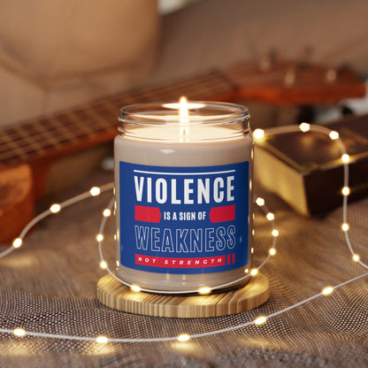 This scented soy candle sets the perfect mood for calm and serenity, while making a statement for peace always.  Violence is never the way.