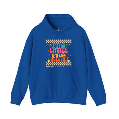 Royal blue protest hoodie for safe and legal access to abortion care