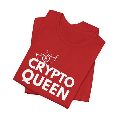 Bella Canvas 3001  Crypto Queen t-shirt in color red.