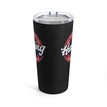 Double sided print - Halving is my favorite function 20 ounce stainless steel tumbler with lid. Perfect gift for crypto currency lover, and anyone interested in digital banking, blockchain, day trading and bitcoin.