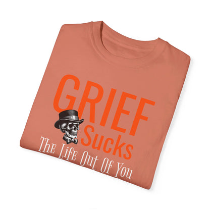 Grief Sucks the Life Out of You Skull Top Hat Tee shirt