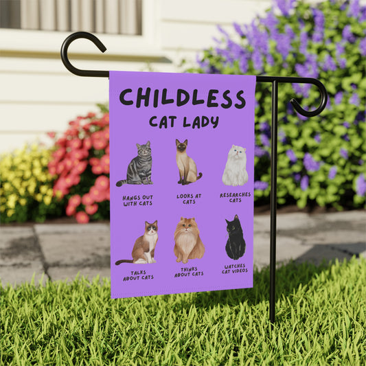 Childless Cat Lady Garden Flag, 12" x 18"