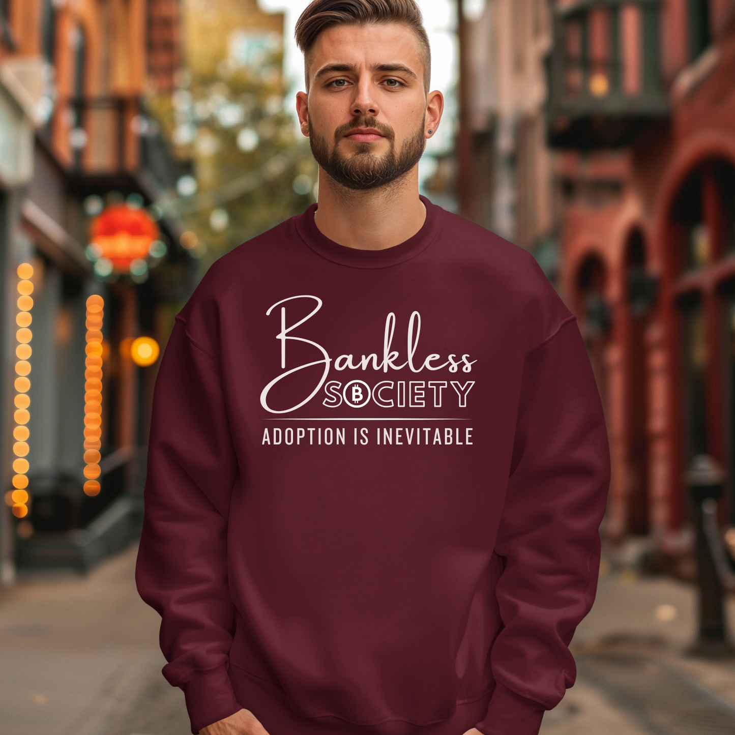 Garnet sweatshirt for crypto fans everywhere. Fashion for the digital finance investor. 