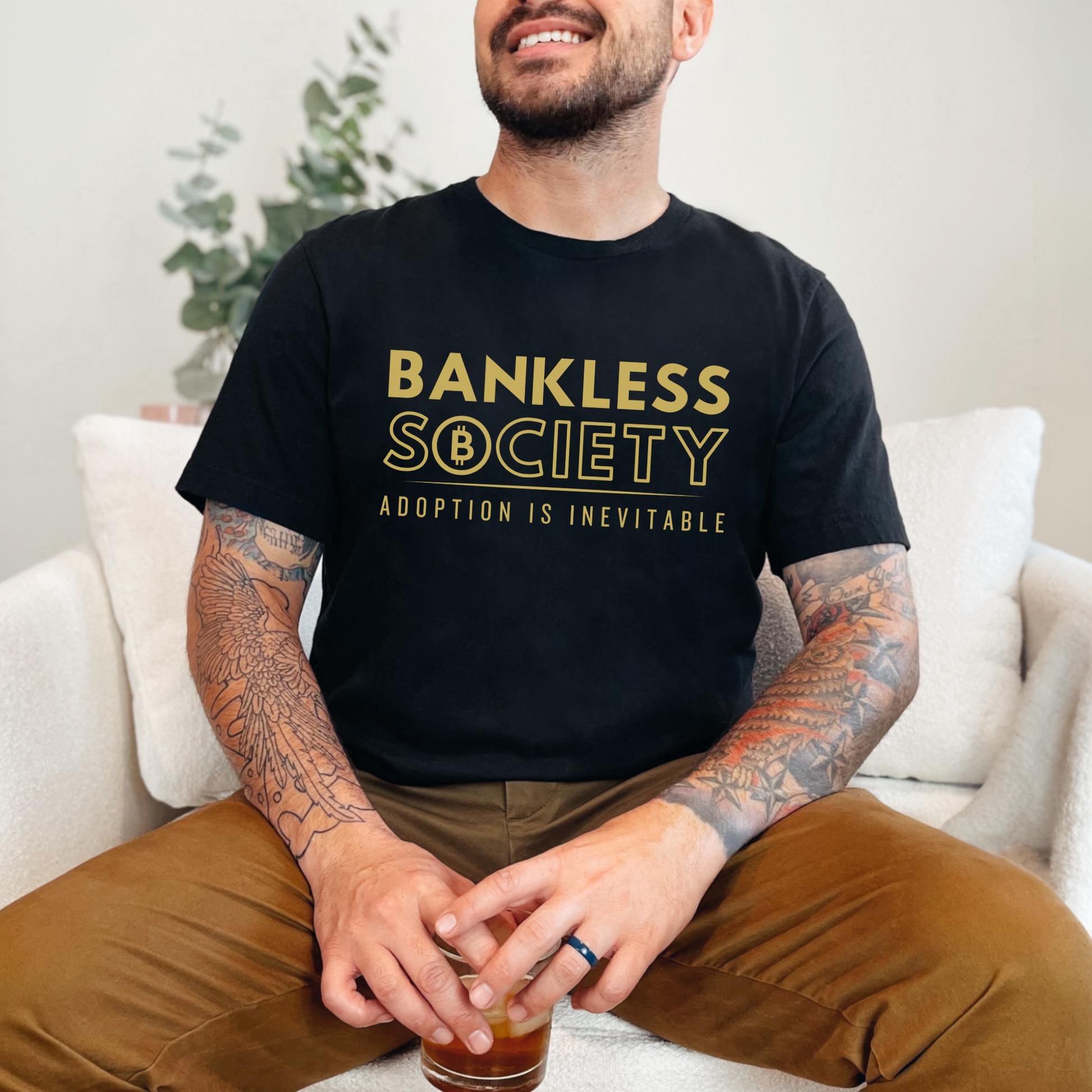 Black Unisex Bella Canvas 3001 T-shirt - Perfect for crypto enthusiasts, blockchain advocates, and anyone who believes in a future free from traditional banking constraints. Ideal for casual wear, meetups, or making a bitcoin statement in style.