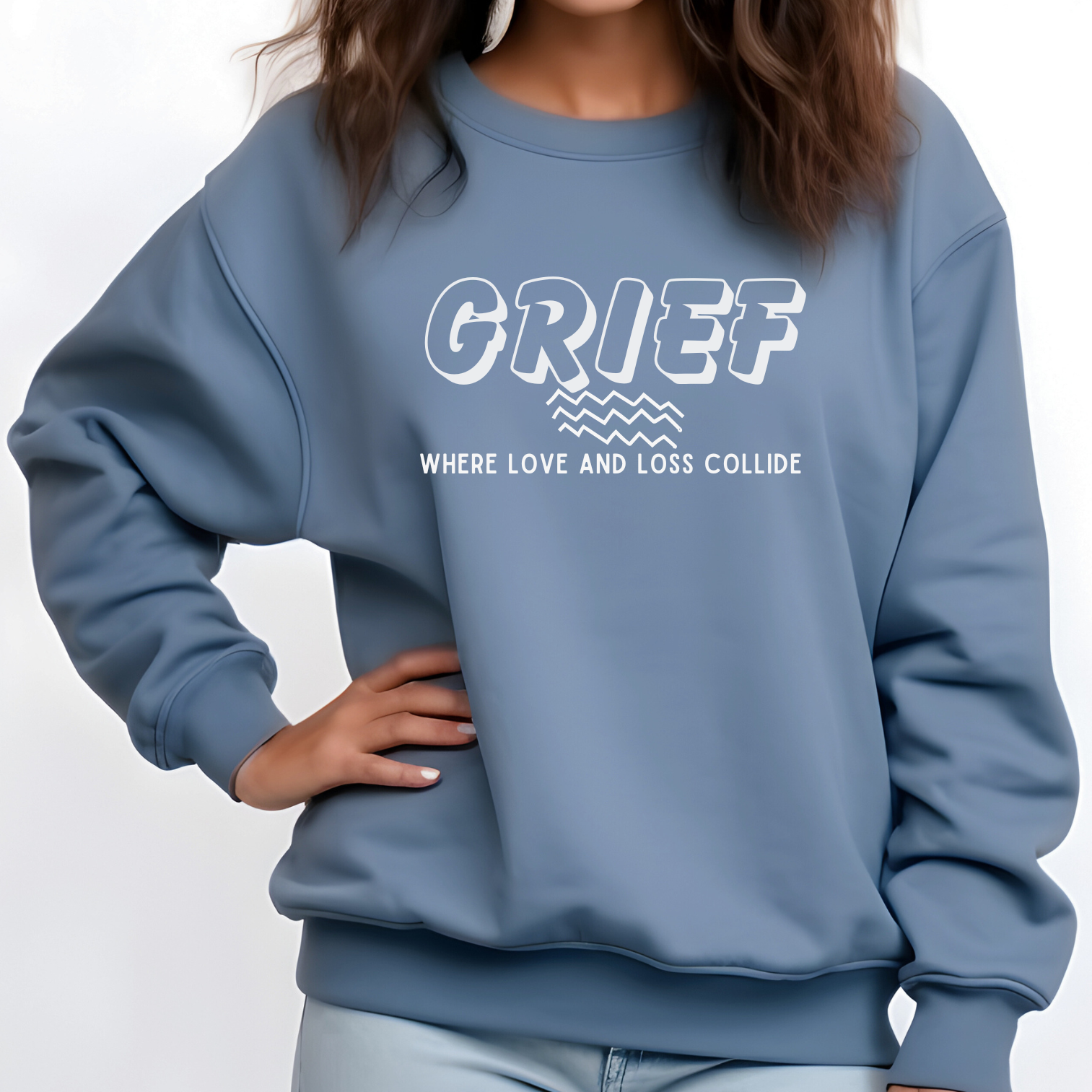 Blue Jean Comfort Colors Sweatshirt.  Sometimes you need to wear your heart on your sleeve, and let the world know you are grieving. 