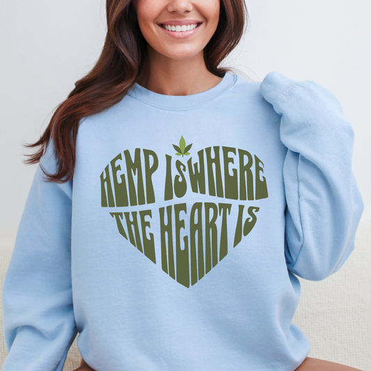 Hemp Is Where The Heart Is Gildan 18000 Sweatshirt