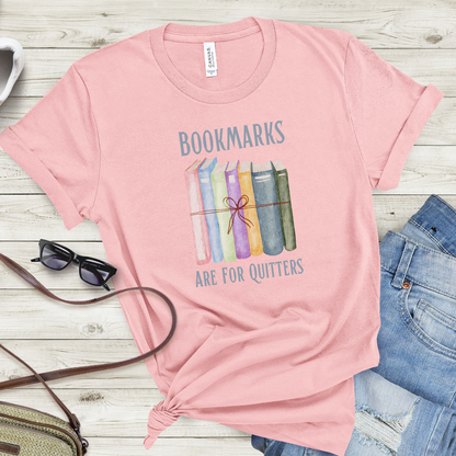 Pink Bookmarks are for Quitters tee: It's the perfect outfit for a day spent reading. To the end, of course!