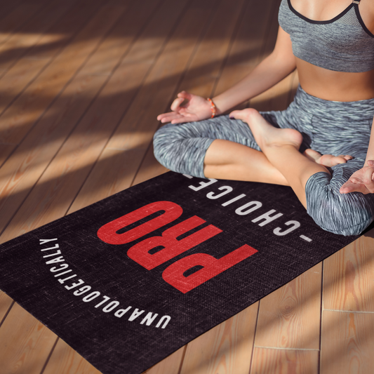 Practice with pride on our Unapologetically Pro-Choice Yoga Mat. Combining superior grip with a powerful message - perfect for those who stand for freedom and choice. Black mat - 26" x 70"