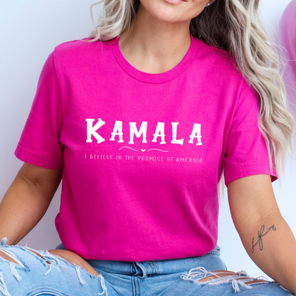 Kamala, I Believe In The Promise Of America Bella Canvas 3001 T-Shirt