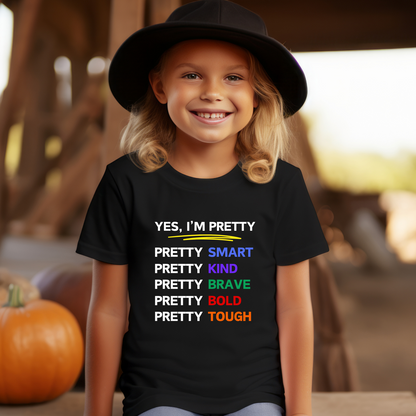 Yes, I'm Pretty Youth Bella Canvas 3001Y Tee