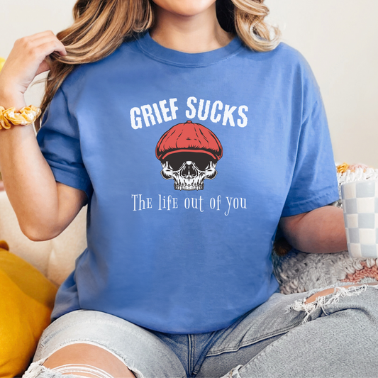 Grief Sucks The Life Out of You Skull T-shirt