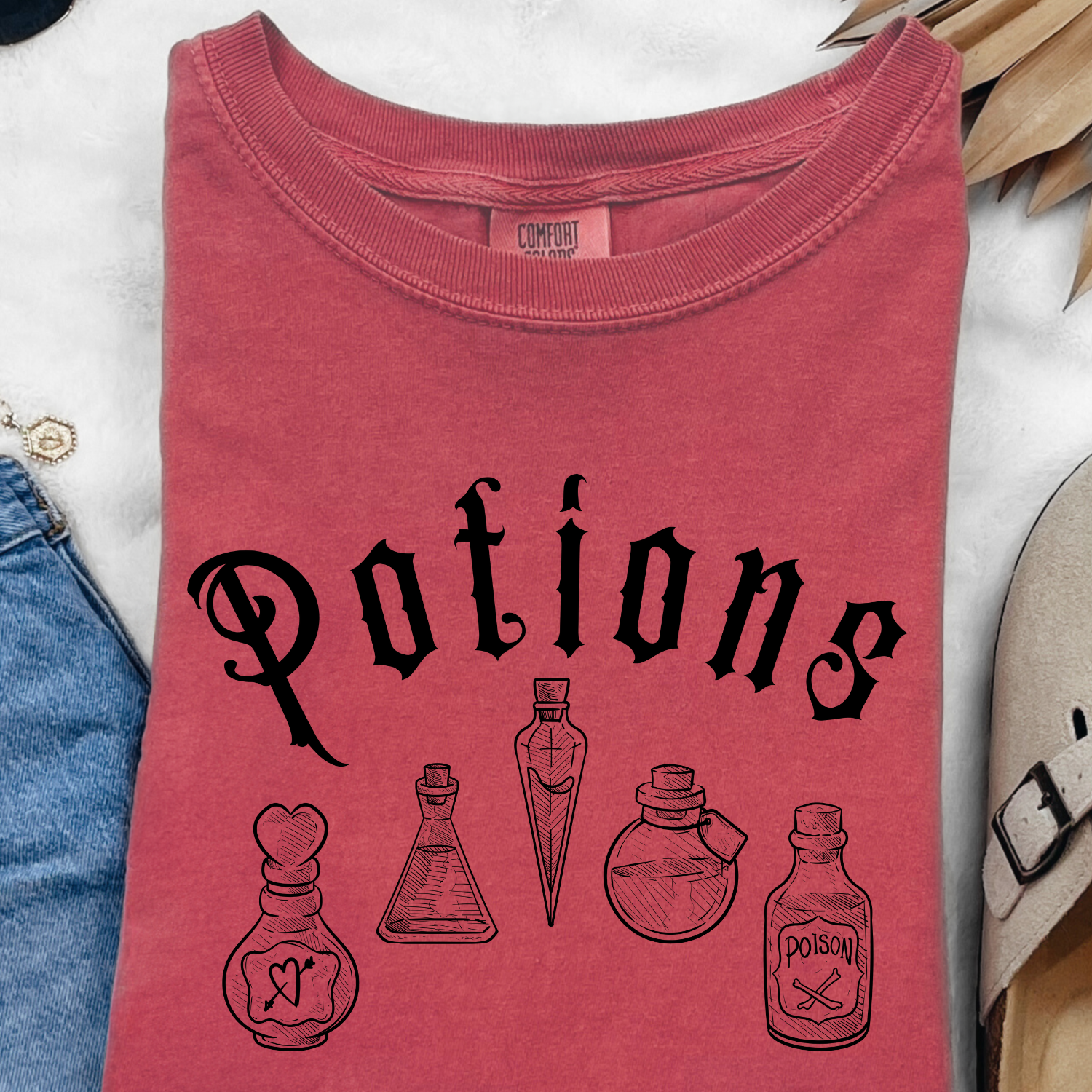 Crimson Potions Halloween Comfort Colors 1717 t-shirt, makes an excellent tee for teachers and nurses this fall season