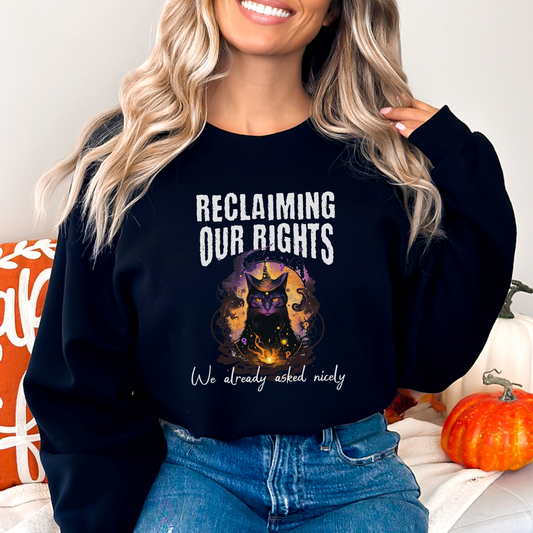 Reclaiming Our Rights, We Already Asked Nicely Gildan 18000 Sweatshirt