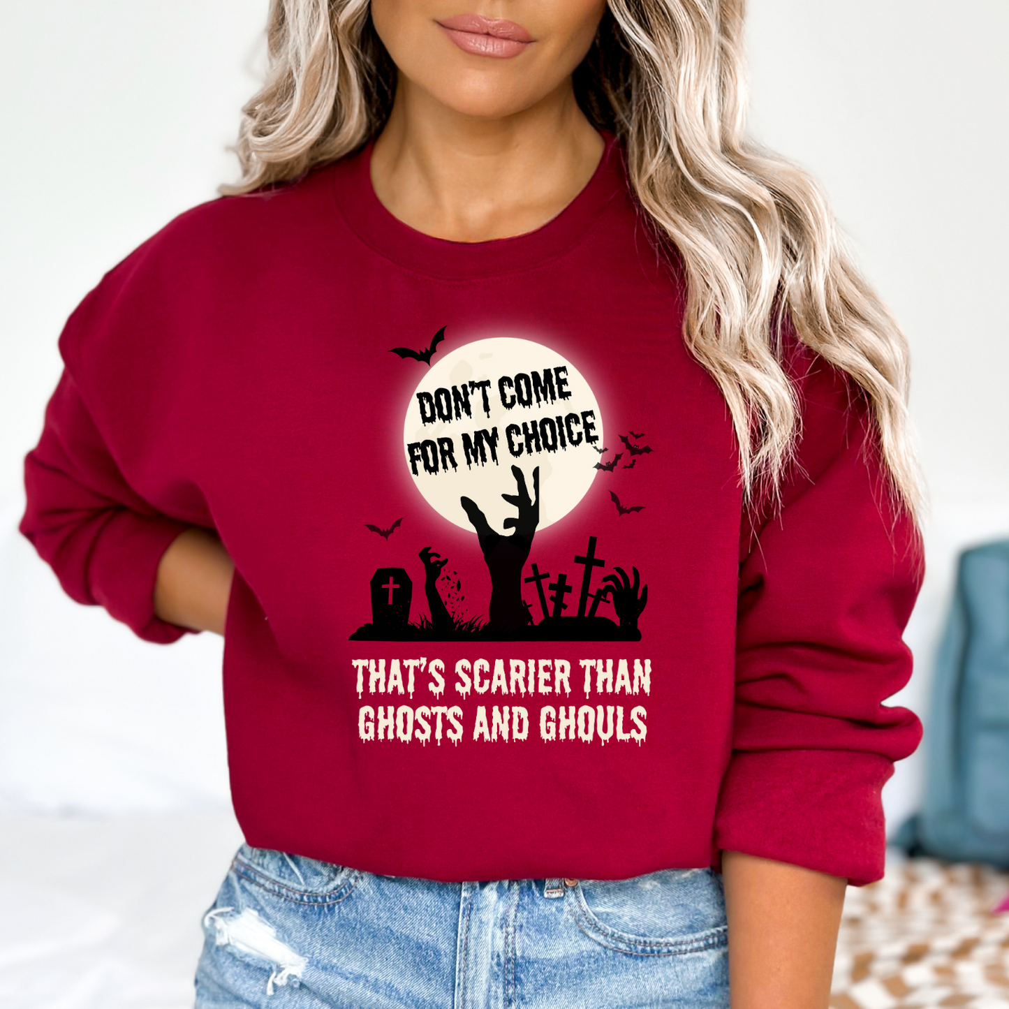 Don't Come For My Choices Halloween Gildan 18000 Sweatshirt