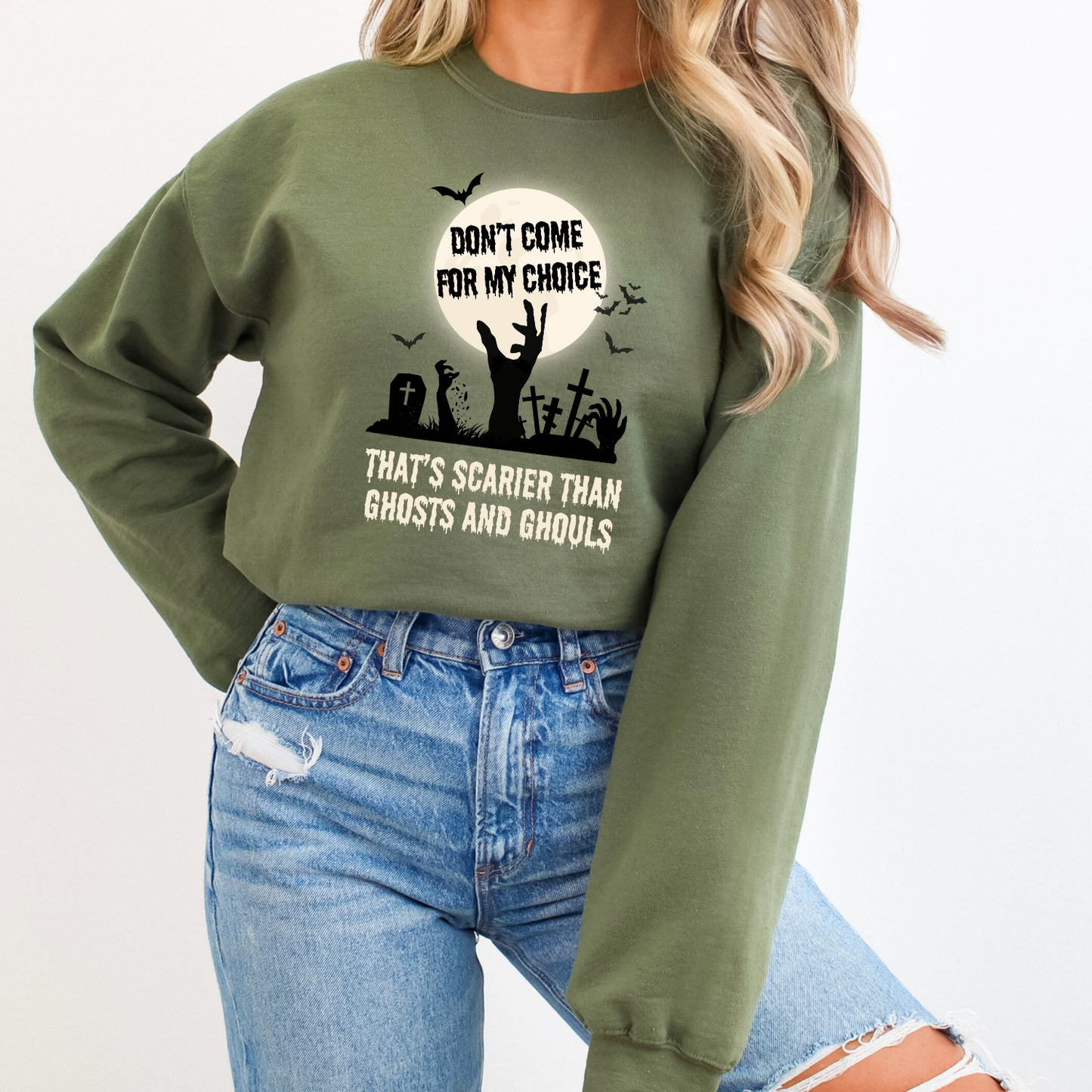 Don't Come For My Choices Halloween Gildan 18000 Sweatshirt