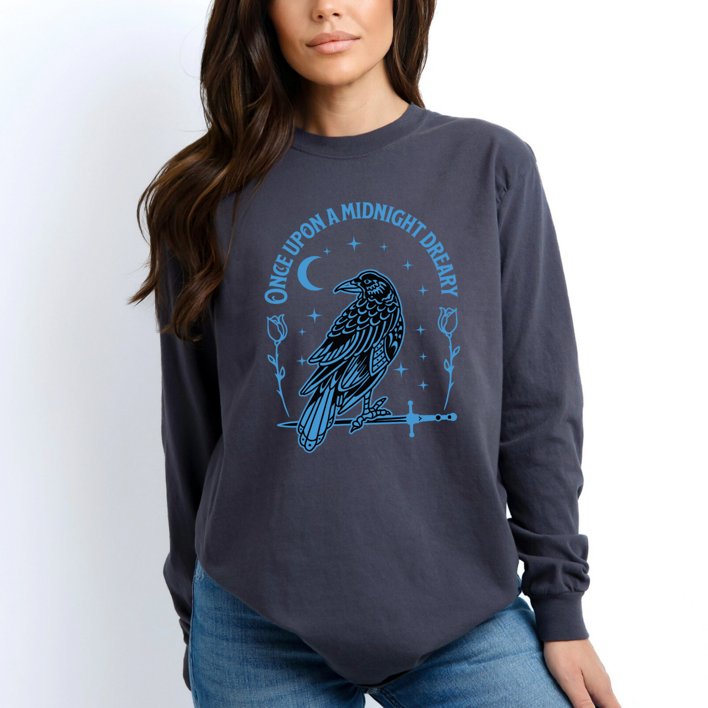 Once Upon A Midnight Dreary Comfort Colors Long Sleeve T-Shirt