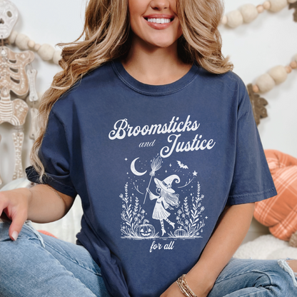 Broomsticks And Justice For All Comfort Colors 1717 T-shirt