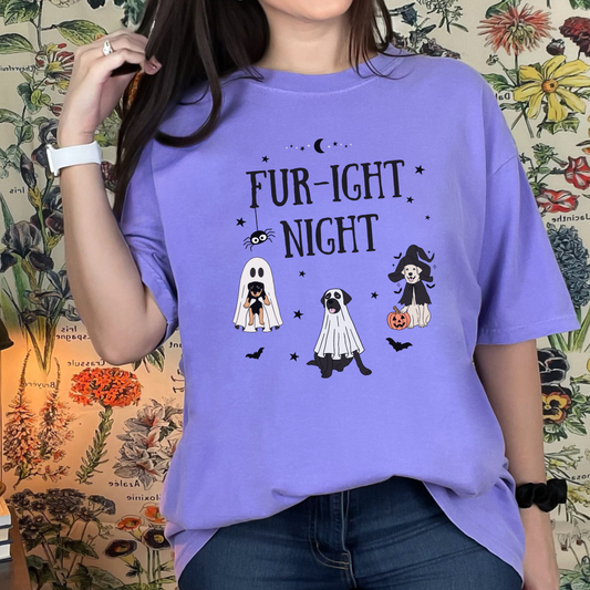 Fur-ight Night Dog Halloween Comfort Colors 1717 T-shirt