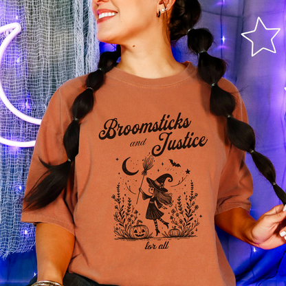 Broomsticks And Justice For All Comfort Colors 1717 T-shirt